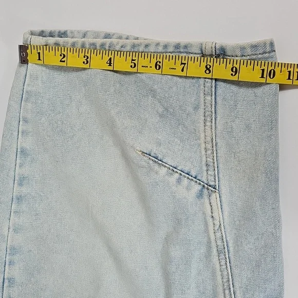 Rise Supply Co Womens High Rise Baggy Denim Shorts Jorts Light Wash 9 Streetwear - Picture 9 of 10